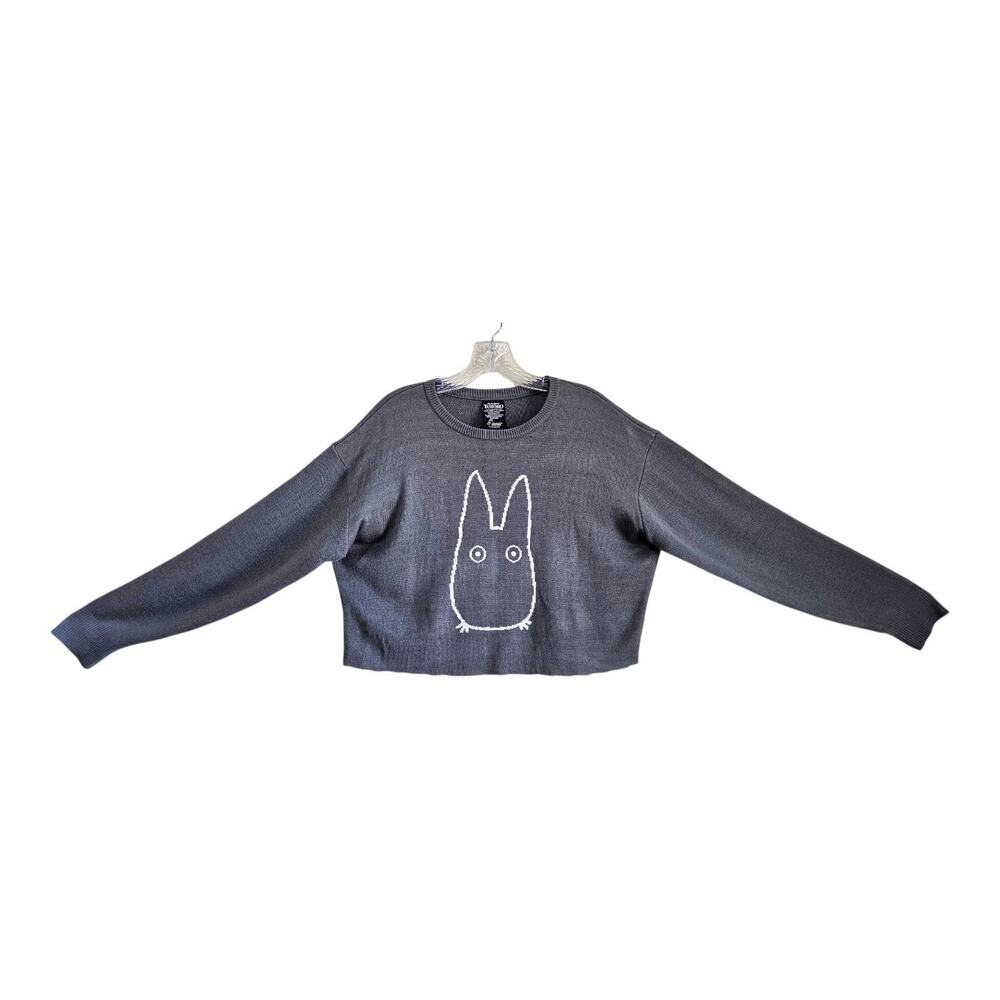 Her Universe Studio Ghibli My Neighbor Totoro Sweater Size M Gray Cropped 44"